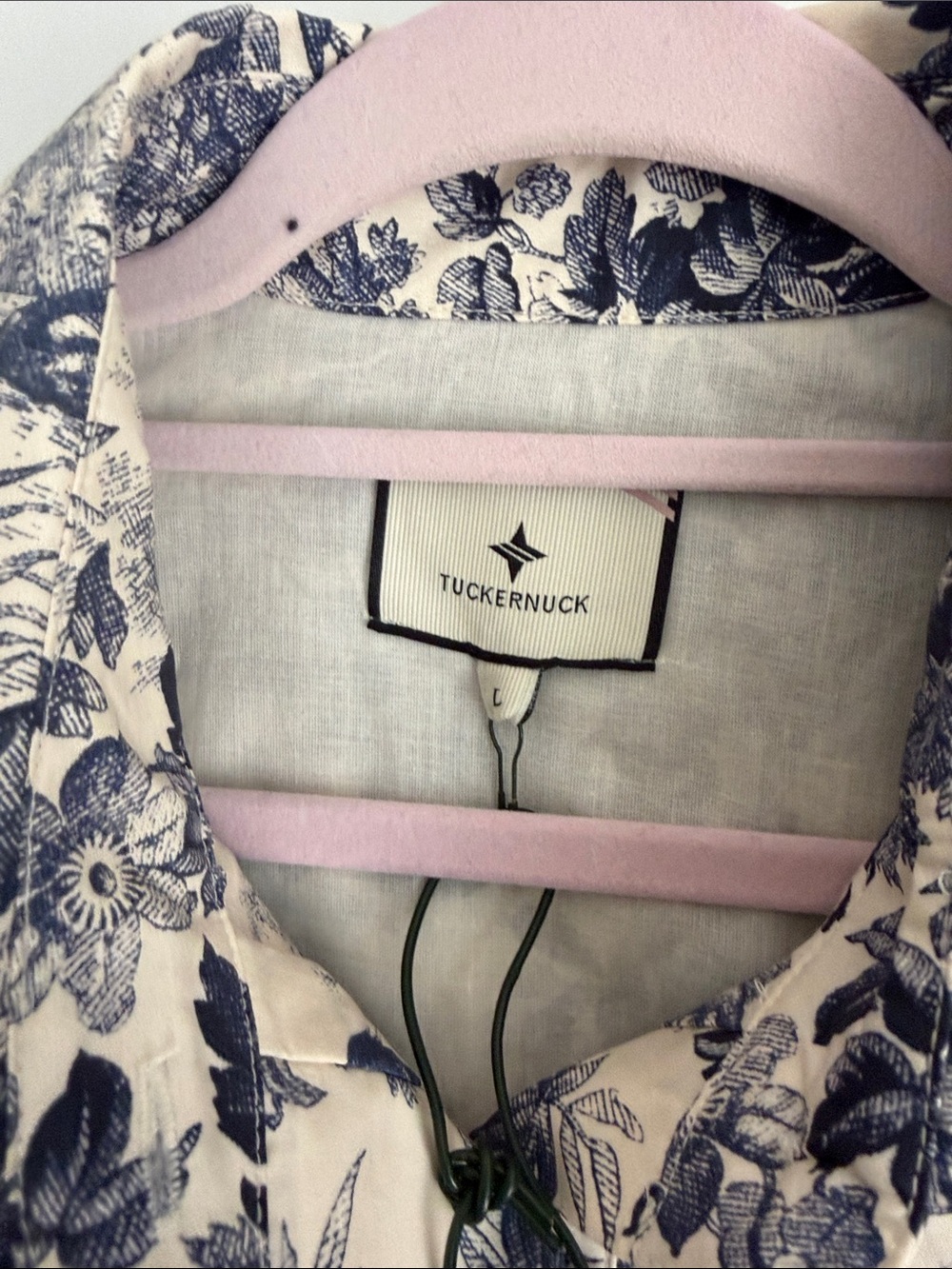 Tuckernuck Navy Floral Toile Puffy Short-Sleeve Mini Dress NWT - Picture 3 of 10